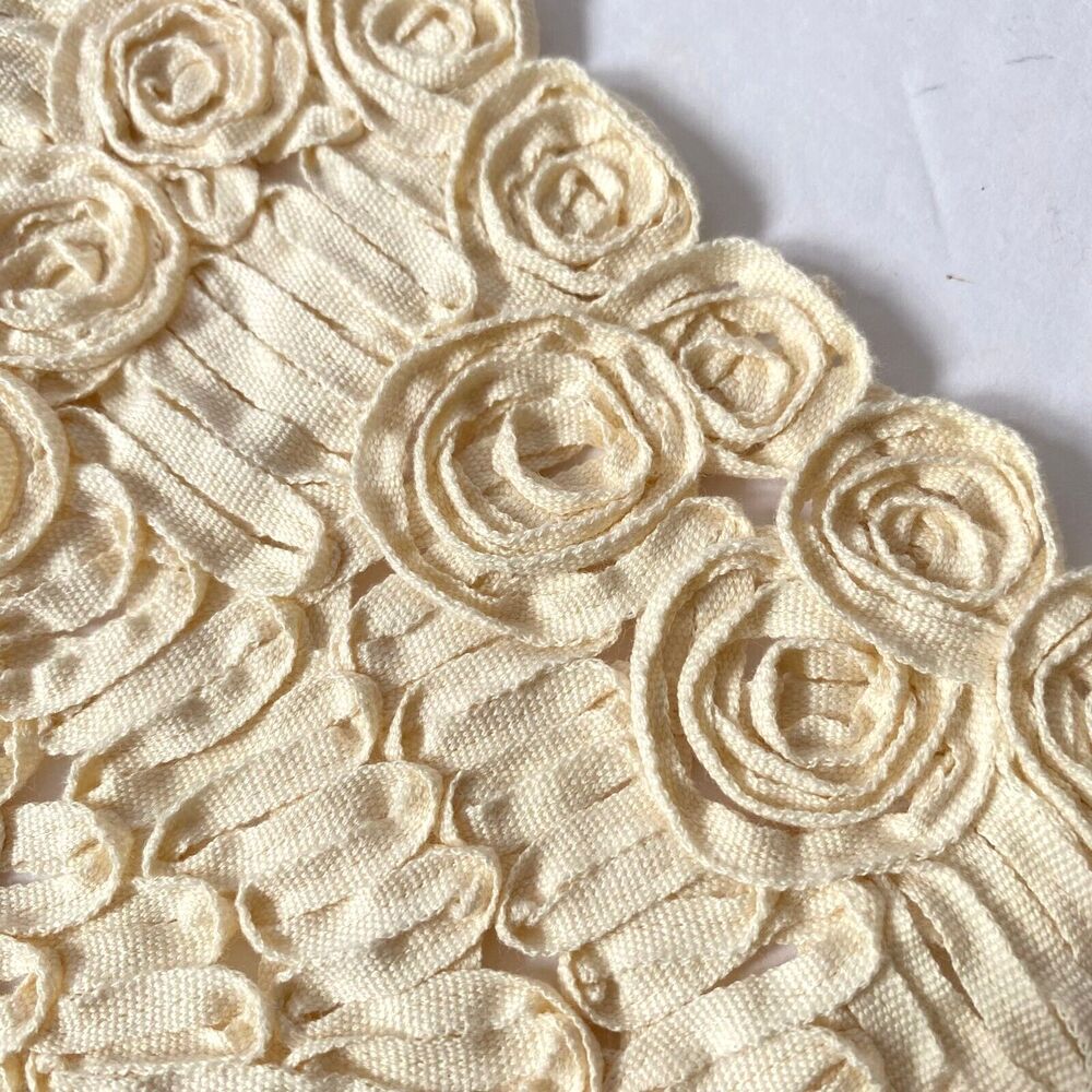 Zara Halter Top Women Size Medium Cream Floral Crochet 100% Cotton Ties NWT - Picture 8 of 15